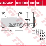 Накладки -TRW- MCB752SV, Harley-Davidson XR1200X Sportster + Hyosung GT650R Comet / GV700 Aquila + Kawasaki H2 Ninja SX / Z1000-Z1000SX / ZX10R / ZX1000 Ninja + Suzuki GSX1300R Hayabusa / GSX-R600-1000 / GSX-S1000 (2004-2020)