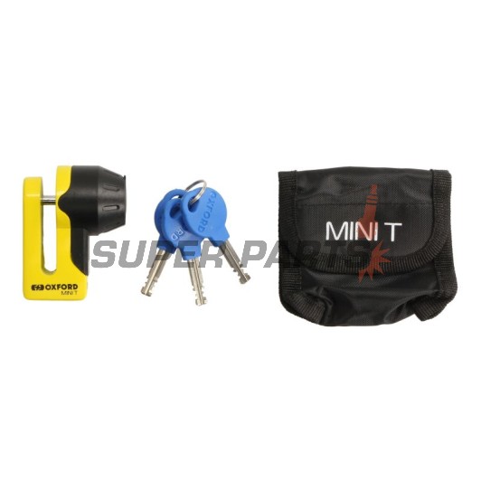 Заключващо устройство за мото диск -OXFORD- Mini T 5.5mm, жълт