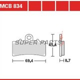 Накладки -TRW- MCB834, BMW C 400 GT, G 310; KTM Duke/RC 125/200/390 (2011-2020)