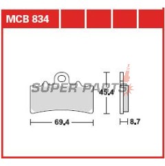 Накладки -TRW- MCB834, BMW C 400 GT, G 310; KTM Duke/RC 125/200/390 (2011-2020)