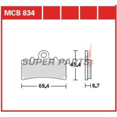 Накладки -TRW- MCB834, BMW C 400 GT, G 310; KTM Duke/RC 125/200/390 (2011-2020)