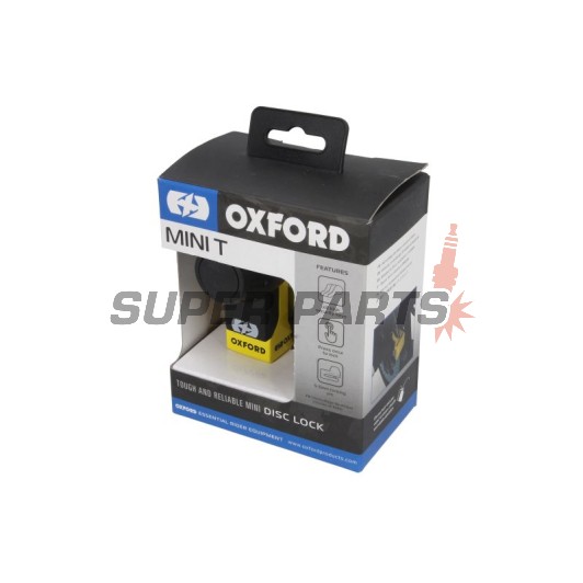 Заключващо устройство за мото диск -OXFORD- Mini T 5.5mm, жълт