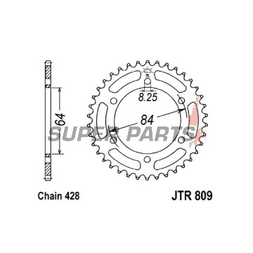 Заден пиньон -JT- JTR809,55, 55 зъба, стоманен, Suzuki TF 100/185 1981, TF 125 1979-2011