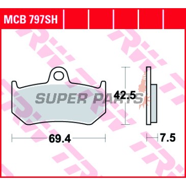 Накладки -TRW- MCB797SH, MV Agusta Brutale 910/920/989R/990R/1078R/1090R-RR, F4 750/1000/1078RR
