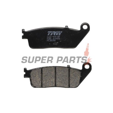 Накладки -TRW- MCB598, BMW C 600/650/Evolution, Cagiva Gran Canyon/Navigator, Honda CB/CBF/CBR/Hornet/Forza/Shadow, Kawasaki J/Z/KLE, Kymco Downtown/Xciting, Suzuki Burgman/Bandit, Triumph Bonneville/Tiger, Yamaha MT-01/WR - 1987-2022