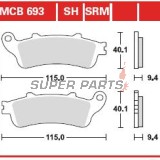 Накладки -TRW- MCB693SRM, синтеровани, Aprilia ETV / RS / RSV / SL / Tuono + Benelli TnT / Tornado / TreK + Ducati 748-1198 / Monster / SS / ST2 + Honda FES / ST + Moto Guzzi Breva / Nevada / V7 + Rieju MRT / SMX / Tango (1997-2010)