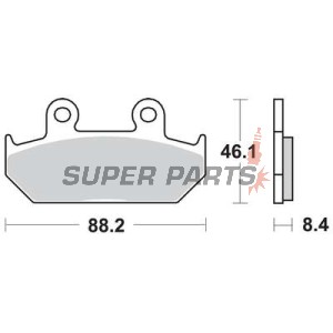 Накладки -TRW- MCB571SV, Honda CBR1000F (1987-1988), NX650 Dominator (1993-1994), RS125R (1988), VFR700F/Interceptor (1986-1987), VTZ250 (1988), XL400V Transalp (1992)