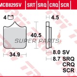 Накладки -TRW- MCB829CRQ, BMW S1000RR / S1000R (2009-2018)
