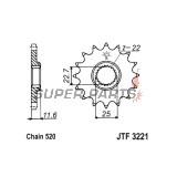 Преден пиньон -JT- JTF3221,12, 12 зъба, Polaris Big Boss 250 1989, 1991-1992, Magnum 425 1995-1998, Scrambler 400 1995-1999, Sport 400 1994-1995, Sportsman 350 1993, Trail Blazer 250 1995-1999, Trail Boss 250 1987-1992