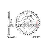 Заден пиньон -JT- JTR801,35, 35 зъба, стоманен, Kawasaki AE 50 1982-1983, AE 80 1981-1983, AR 50 1981-1983, AR 80 1982-1983, KLX 110 2002-2020, Z 125 2019-2020, Suzuki DR-Z 110 2003-2005, FM 50 1980-1998, FR 70 1975-1987, GT 50 1977-1980