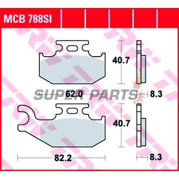 Накладки -TRW- MCB788SI, Suzuki LT-A KingQuad 400/450/500/700/750 (2005-2017), Suzuki LT-F KingQuad 400 (2008-2016)