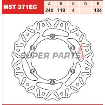 Спирачен диск -TRW- MST371EC, 240mm, Suzuki DR-Z 400 / 400E / 400SM / 400SMU (2005-2008), RM 125 / 250 (2005-2012)