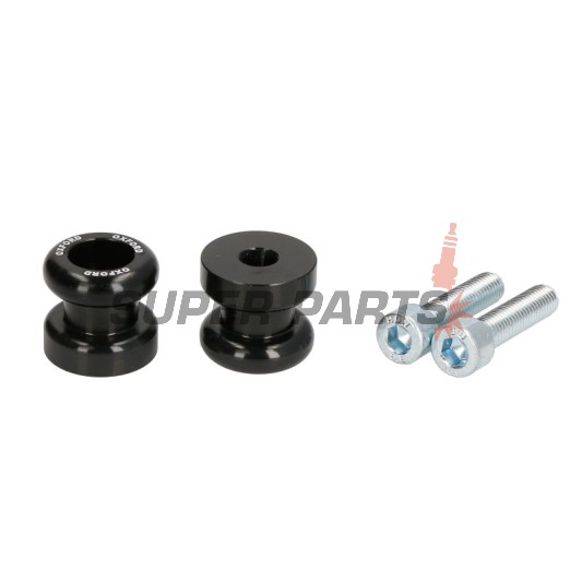 Ролки за задна мото стойка -OXFORD- Bobbins M8 x1.25, черни, комплект