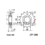 Преден пиньон -JT- JTF1295,14, 14 зъба, Honda CBR 600 1991, 1993-1998