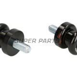 Ролки за задна мото стойка -OXFORD- Bobbins M8 x1.25, черни, комплект