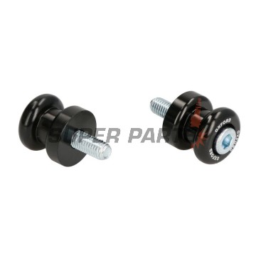 Ролки за задна мото стойка -OXFORD- Bobbins M8 x1.25, черни, комплект