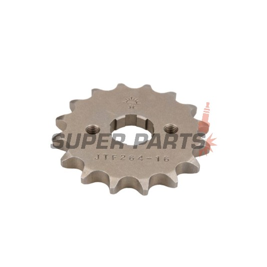 Преден пиньон -JT- JTF264,16, 16 зъба, Derbi Senda 125 2004-2007, Gilera Coguar 125 2001, Honda C 90 1975-1986, CBZ 125 2001, EZ 90 1993-1996, Kymco Hipster 125 2001-2004, Stryker 125 1999-2005, Zing 125 1997-2001, Yamaha DT 125 1988