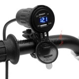 USB адаптер -4 RIDE- 12V, 2xUSB (1A + 2.1A), 2 пина, с държач за кормило 22mm - универсален