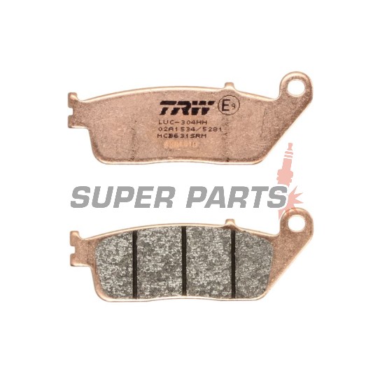 Накладки -TRW- MCB631SRM, синтеровани, Honda CBR1000F (1990-1992), Honda RVF750R (1994-1997), Honda ST1100 Pan European / ABS (1990-2001), Kymco People 250 (2004-2005), Yamaha MT-01 1700 (2004-2011), Yamaha X-Max 125 ABS (2011-2012)