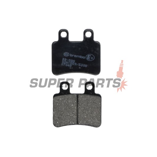 Накладки -BREMBO- 07048, Derbi Boulevard / Cross City / Terra / Senda 125 (2003-2008), Italjet Jet Set / Millenium 100-150 (2001-2003), Peugeot Elyseo / Elystar / Satelis 50-600 (2000-2007)