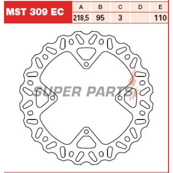 Спирачен диск -TRW- MST309EC, 219mm, KTM SX 85 / 85LW (2003-2013)