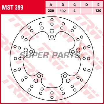 Спирачен диск -TRW- MST389, 230mm, Yamaha YZF-R125 125 (2008-2013)