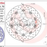 Спирачен диск -BREMBO- 78B40870, Aprilia Mana, RS, RSV, Shiver, Tuono / Benelli TnT, Tornado / Cagiva Mito / Ducati Monster, SS, ST, Sport / KTM Duke, RC8, Super Duke / Moto Guzzi V11 / Yamaha FZR, TDR, XJR (1987-2015)
