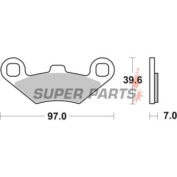 Накладки -BREMBO- 07PO02SD, Polaris Scrambler 400/500/500 H.O. (2WD & 4WD), Polaris Sportsman 400/500 EFI/H.O./Touring/X2/6x6 ATV
