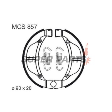 Накладки (челюст) -TRW- MCS857, 90x20mm, Kawasaki KLX 110 (2002-2018), KX 80, Suzuki RM 60 (2003-2005)