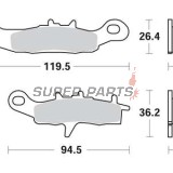 Накладки -TRW- MCB697SI, Kawasaki KFX 700 V-Force; KL/KLX/KLR 250; KX 80/85/100; Suzuki RM 85/85L/100