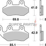 Накладки -BREMBO- 07005, Cagiva, Garelli, Honda Dylan, PGO, SYM / 50-150cc (1993-2006)