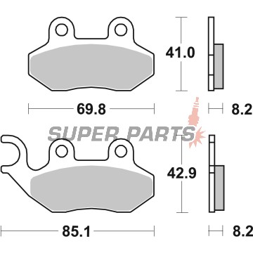 Накладки -BREMBO- 07005, Cagiva, Garelli, Honda Dylan, PGO, SYM / 50-150cc (1993-2006)