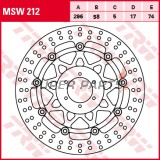 Спирачен диск -TRW- MSW212, 296mm, Honda CB Hornet/Euro, CBR Fireblade/600F, RS 125/250R, RVF/VFR 400R/750F, VTR 1000 Fire Storm/Superhawk (1978-2006)