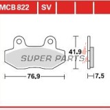 Накладки -TRW- MCB822SV, Honda CH125 Spacy, Hyosung Comet/GT/GV Aquila/RX/XRX/Karion, Kymco Pulsar 125 (1998-2010)