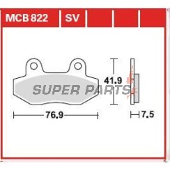 Накладки -TRW- MCB822SV, Honda CH125 Spacy, Hyosung Comet/GT/GV Aquila/RX/XRX/Karion, Kymco Pulsar 125 (1998-2010)