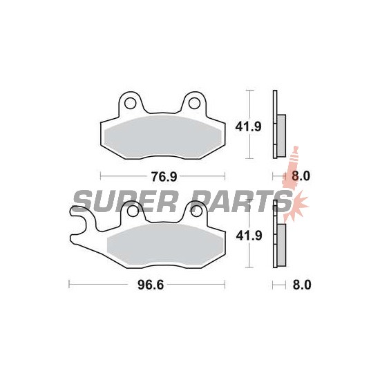 Накладки -TRW- MCB582, ATK 250/260/406, CAN-AM Commander/Maverick 800/1000, Kawasaki Brute Force/KLX/KVF/Teryx, Suzuki DR/RM/LT-R, Yamaha TT/WR/XTZ/YFM/YFZ/YXR/YZ (1989-2020)