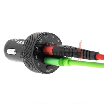 USB адаптер за запалка -4 RIDE- LAD000315, 12V, 2xUSB 3.0 + волтметър - универсален