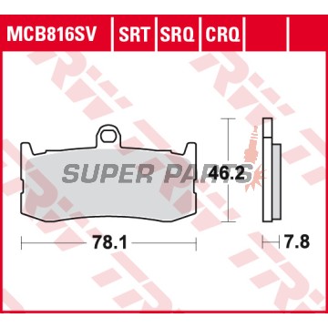Накладки -TRW- MCB816SV, Triumph Daytona 675 (2009-2016)