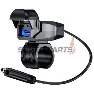 USB адаптер -4 RIDE- USB Type C, с държач за кормило 22mm - универсална
