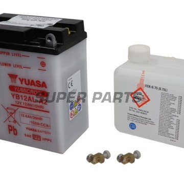 Акумулатор -YUASA- YB12AL-A2+ELEKTROLI, 12.6Ah 12V