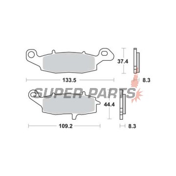 Накладки -TRW- MCB682SV, Kawasaki ER-5/ER-6, Versys, KLR, GPZ, Vulcan, Z750, Zephyr, ZR-7; Suzuki V-Strom, Bandit, GSX, GSR, SV650, Gladius, Intruder