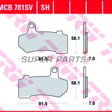 Накладки -TRW- MCB781SH, Harley Davidson FLHR, FLHRC, FLHT, FLHTC, FLHTCU, FLHTCUTG, FLHX, FLHXXX, FLTR, VRSCA, VRSCD, VRSCR 2006-2013