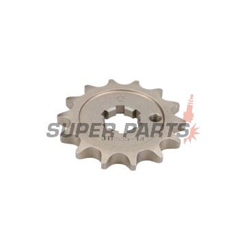 Преден пиньон -JT- JTF555,14, 14 зъба, Kawasaki KX 100 1991-2020, KX 65 2000-2020, KX 80 1986-1987, 1989-1997, 1999, KX 85 2002, 2006, 2010, 2012-2013, 2017-2020, Suzuki RM 100 2003, RM 65 2003-2006, Yamaha RD 80 1983-1985