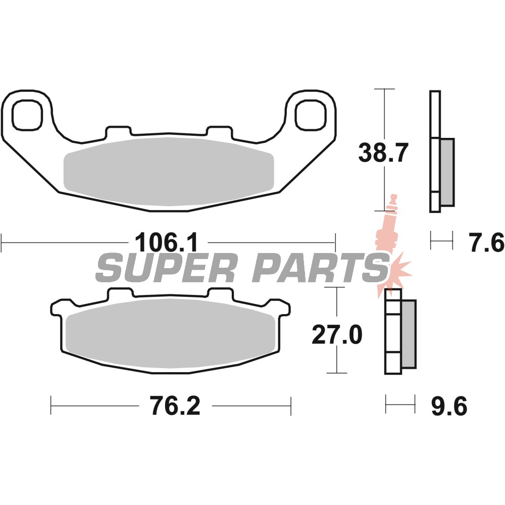Накладки -BREMBO- 07KA11SA, Kawasaki EX/GPX/GPZ/KR-1/ZR/ZX-4/ZXR 250-550/500 Ninja/Xantus/Zephyr, Suzuki GSX/RG/RGV 1100/250