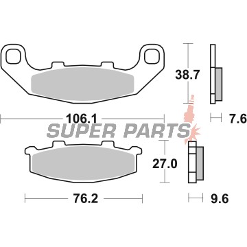 Накладки -BREMBO- 07KA11SA, Kawasaki EX/GPX/GPZ/KR-1/ZR/ZX-4/ZXR 250-550/500 Ninja/Xantus/Zephyr, Suzuki GSX/RG/RGV 1100/250