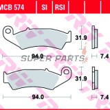 Накладки -TRW- MCB574, Honda NX125 Transcity, NX250, XL250R Baja, XLR125R, XR250R/600R, Kawasaki KX125