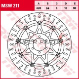 Спирачен диск -TRW- MSW211, 320mm, Aprilia RS, RSV, Tuono, Shiver, Dorsoduro, Benelli TnT, Tornado, Ducati Monster, 748/916/996, SS, ST, KTM Duke, Super Duke, RC8, Moto Guzzi Griso, Breva, Norge, V11, Yamaha FZR, XJR, TDR