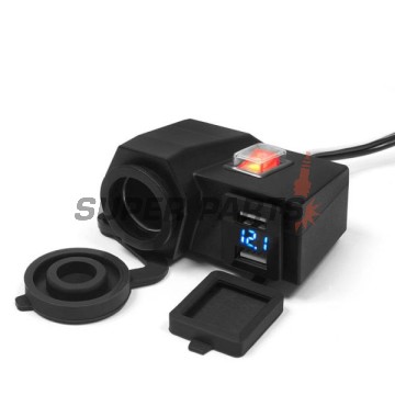 USB адаптер със запалка -4 RIDE- 12V, 2xUSB (3.1A) + волтметър - универсален