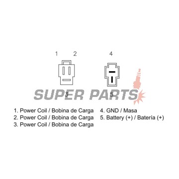 Реле за зареждане -DZE- реле-регулатор, 12V, 20A, SUZUKI AN, EN, GSX, RG, RGV, UE 125-500 1986-2008