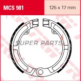 Накладки (челюст) -TRW- MCS981, 125x17mm, Honda CN Helix 250, Piaggio Ape 50/150/175, Vespa PK/PX/Primavera 50-125, Vespa Classic Vespa 125/150 (1951-2000)